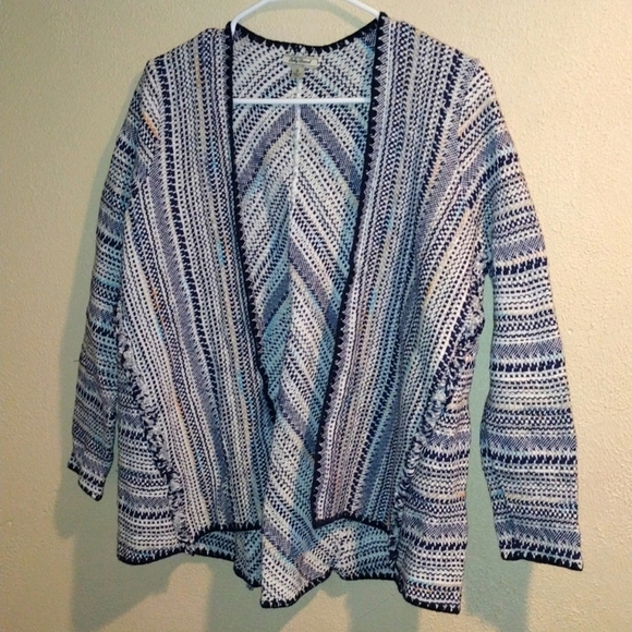 Lucky Brand Sweaters - Lucky Brand Women's Cardigan Sweater Waterfall Open Front Woven Cotton S